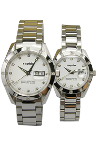 rapido深圳手表工厂 全钢表 对表真钻情侣手表 高端商务手表
